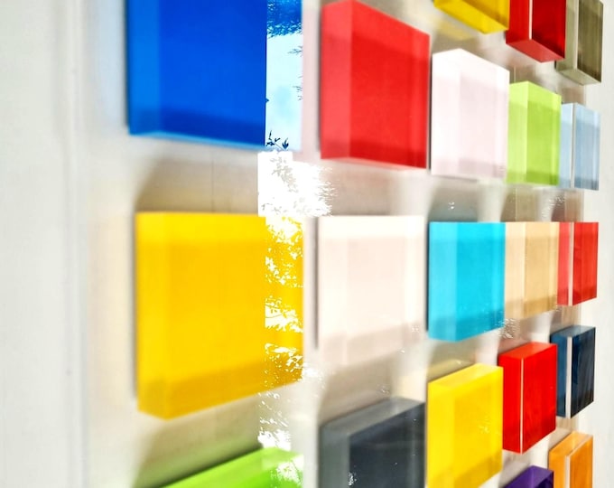 Custom Hand-Painted 3D Acrylic Cube Art | Modern Vibrant Wall Decor. Wall sculpture, pop colors