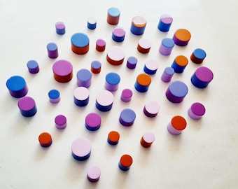 Handmade Resin Wood Cylinders – 3D Modern Wall Art, Geometric Wooden Decor, Custom Colors