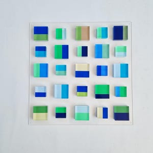 Hand Painted 3D Cube Wall Sculpture: Modern Geometric Art