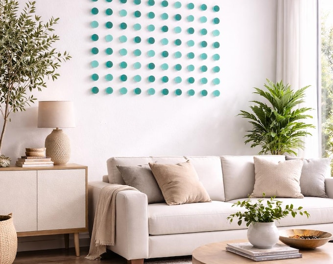 Turquoise Acrylic Circle Wall Art – 3D Lucite Geometric Wall Sculpture – Modern Decor – Choose Your Colors