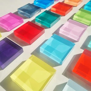 Hand Painted Acrylic Cubes: 3D Geometric Wall Art