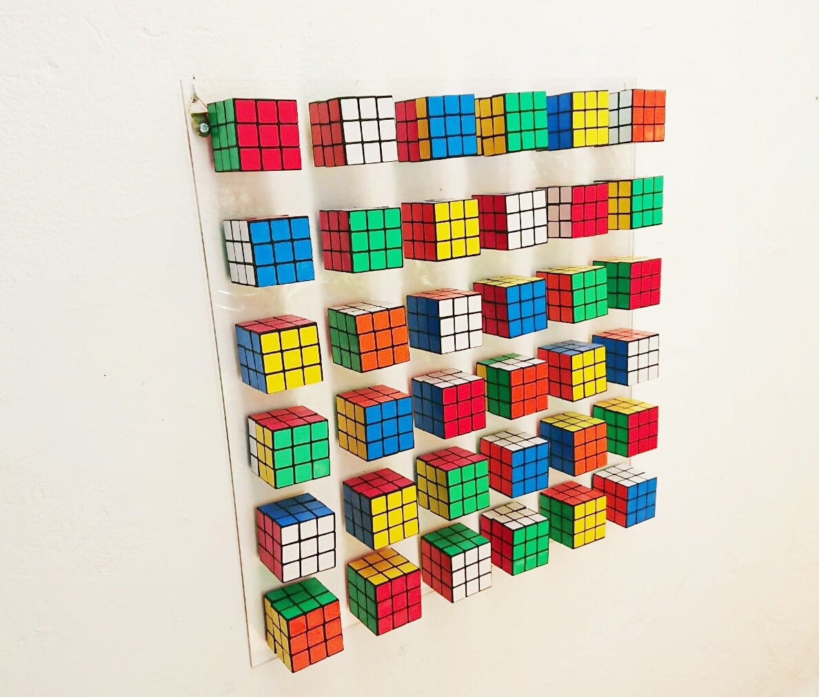 Unique Rubiks Cube wall art. © Magic cube puzzle wall piece. Etsy