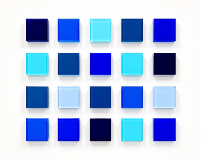 Blue Acrylic Wall Cubes, Hand-Painted 3D Wall Art, Transparent Blocks, DIY Modern Geometric Wall Decor