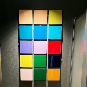 Hand-Painted Resin Coated Wood Panel Art: Bright Acrylic Colors, 3D Wall Decor