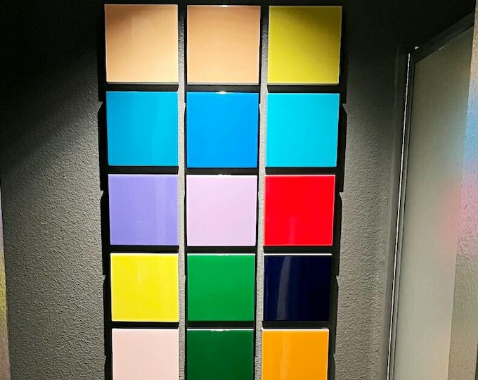 Hand-Painted Resin Coated Wood Panel Art: Bright Acrylic Colors, 3D Wall Decor