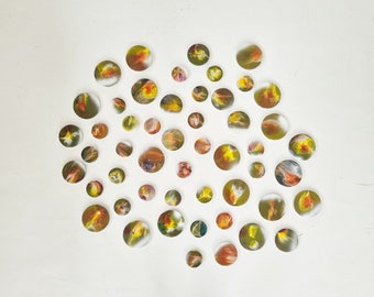 Hand-Painted Resin Wood Circle Wall Art: Modern 3D Installation