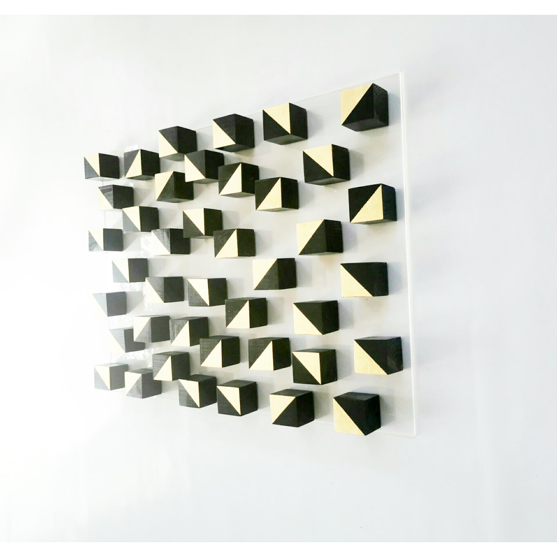 Wood Wall Art Black and Gold Sculpture Art. Gold Leaf. Etsy