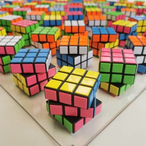 Unique Rubiks Cube wall art. Magic cube puzzle wall piece.Modern 3d sculpture. Retro vintage toy Rubik. This piece is INTERACTIVE© image 6