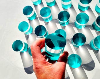 Turquoise Acrylic Circle Wall Art – 3D Lucite Geometric Wall Sculpture – Modern Decor – Choose Your Colors