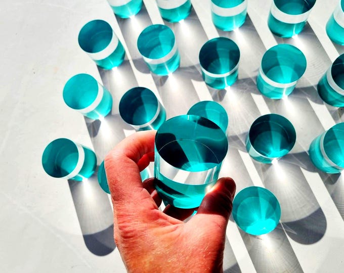 Turquoise Acrylic Circle Wall Art – 3D Lucite Geometric Wall Sculpture – Modern Decor – Choose Your Colors