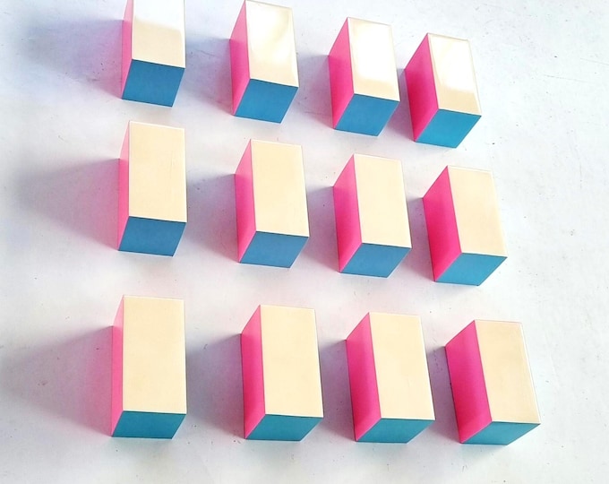 Hand Painted Wood Wall Art: Modern Neon Sculpture with Resin Finish in white, blue and pink. Pop Art