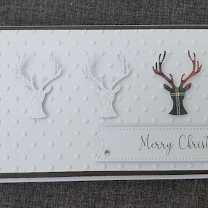 Carteira de dinheiro de Natal feita à mão, envelope, porta-vale-presente, xadrez, veado, Feliz Natal, escocês