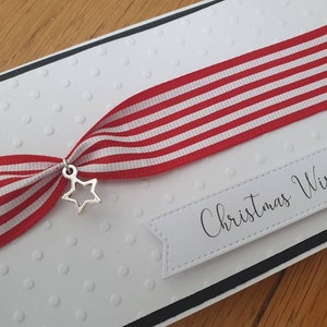 Handgemachte Weihnachtsgeldbörse, Weihnachtsumschlag, Geschenkgutscheinhalter, Charm, Stern, Weihnachtsband, Weihnachtswünsche, Karte, feiern