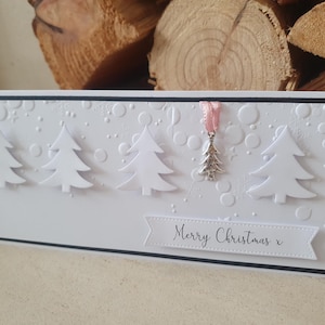 Monedero navideño hecho a mano, sobre, tarjetero/cupón de regalo, árbol de Navidad, dije, cinta, Feliz Navidad