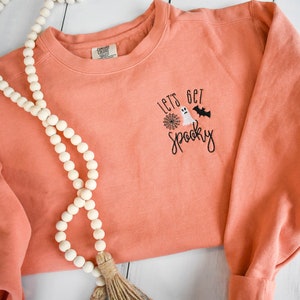 Felpa Let&#39;s Get Spooky / Girocollo in colori comfort terracotta