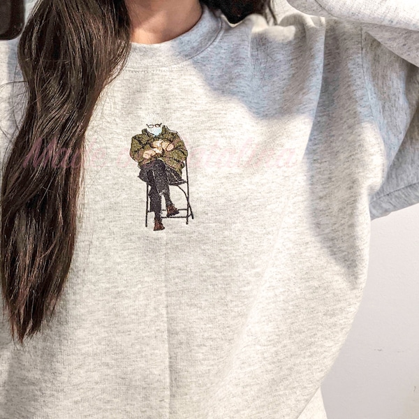 Embroidered Bernie Sanders Inauguration 2021 Sweatshirt | Grey Bernie Mittens Crewneck | Ash Grey Unisex Sweatshirt | Bernie Sanders