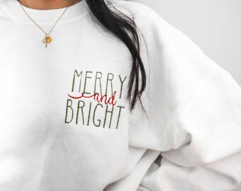 Merry & Bright Holiday Sweatshirt | Winter Crewneck | Christmas Sweatshirt | Merry Crewneck