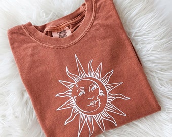 Sun and Moon Shirt | Comfort Colors Sun and Moon T-shirt | Boho T-shirt