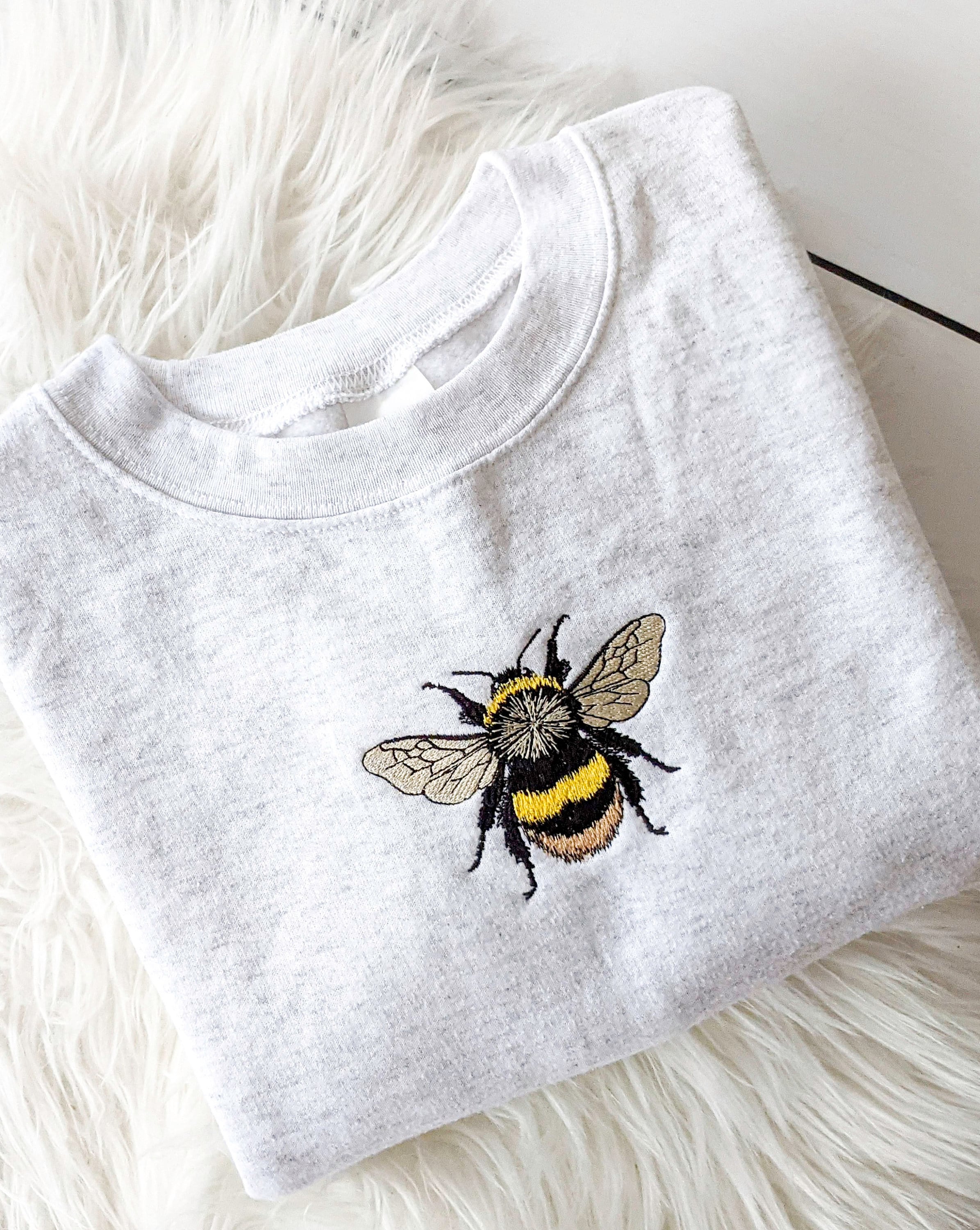 Embroidered Bumble Bee Sweatshirt Embroidered Bee Crewneck Etsy UK