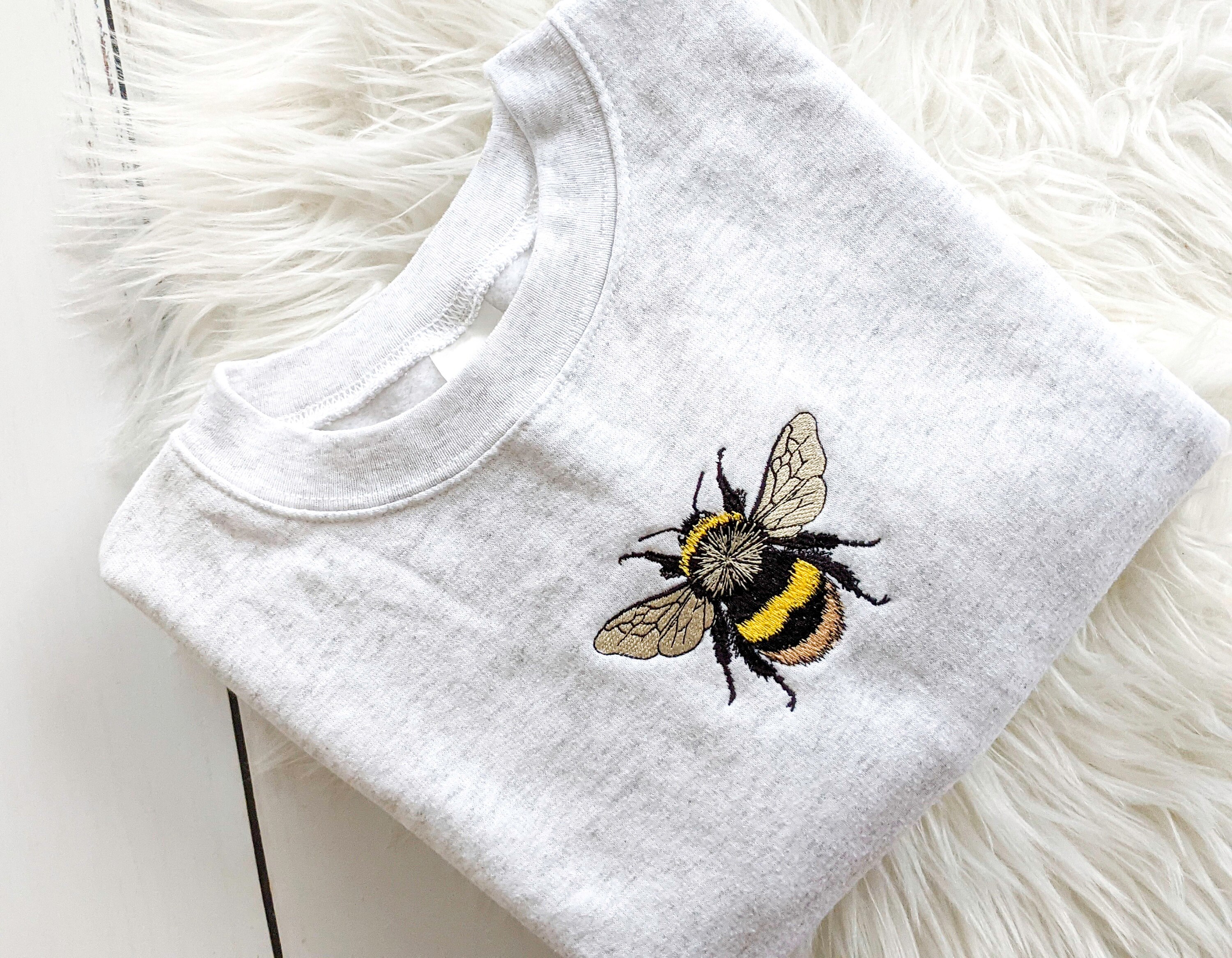 Embroidered Bumble Bee Sweatshirt Embroidered Bee Crewneck Etsy