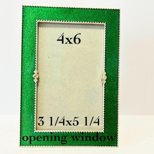 Vintage-inspirierter Bilderrahmen aus grünem Metall: Strass-Detail, 10,5x15,5 cm