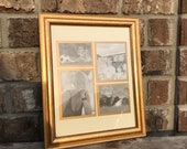 Gold picture frame 8 quot x10 quot matted to 4 small photo 2x3, 2.5x3, 3x3.5, 3x4 Family Multi picture frame Wedding photo frame Kids photo frame