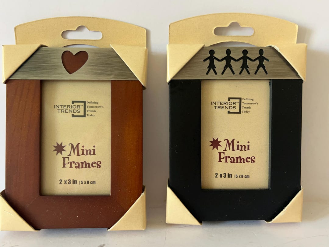 Small Photo Frame Vintage Mini Wood Picture Frames Set 2x3, Heart & Family Design, Small ...