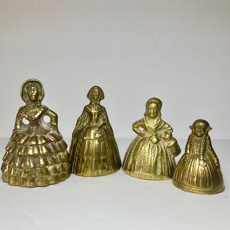 Lady Bell brass figurines Antique English Ladies Bell Clapper Etsy