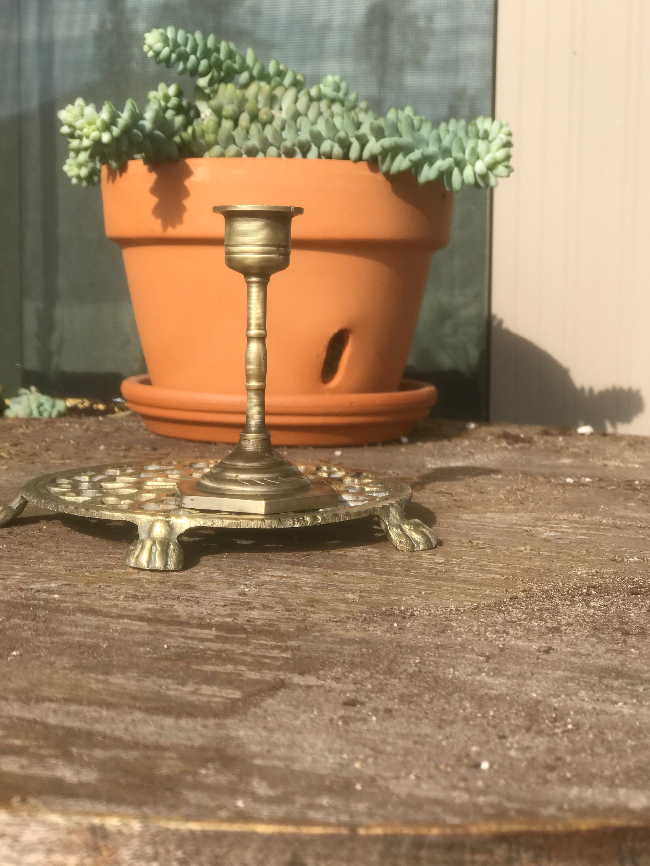 Mini candle holder 3.5 Handmade Hand carved vintage Etsy