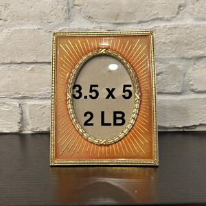 Amazing Gilded Enamel Picture frame 3.5" x 5" - Burnt orange with a sunburst effect - Terragrafics  Photo Frame - EYE Catching frame