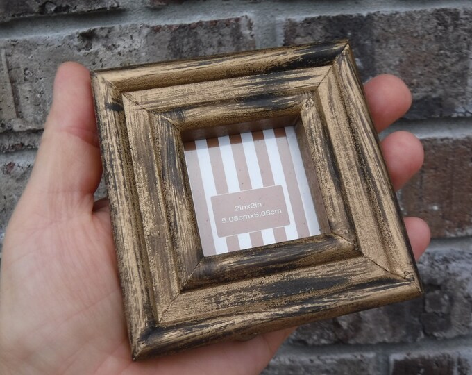 Mini Picture Frame 2x2 Miniature Photo Frame Golden Chibba Chic Frame
