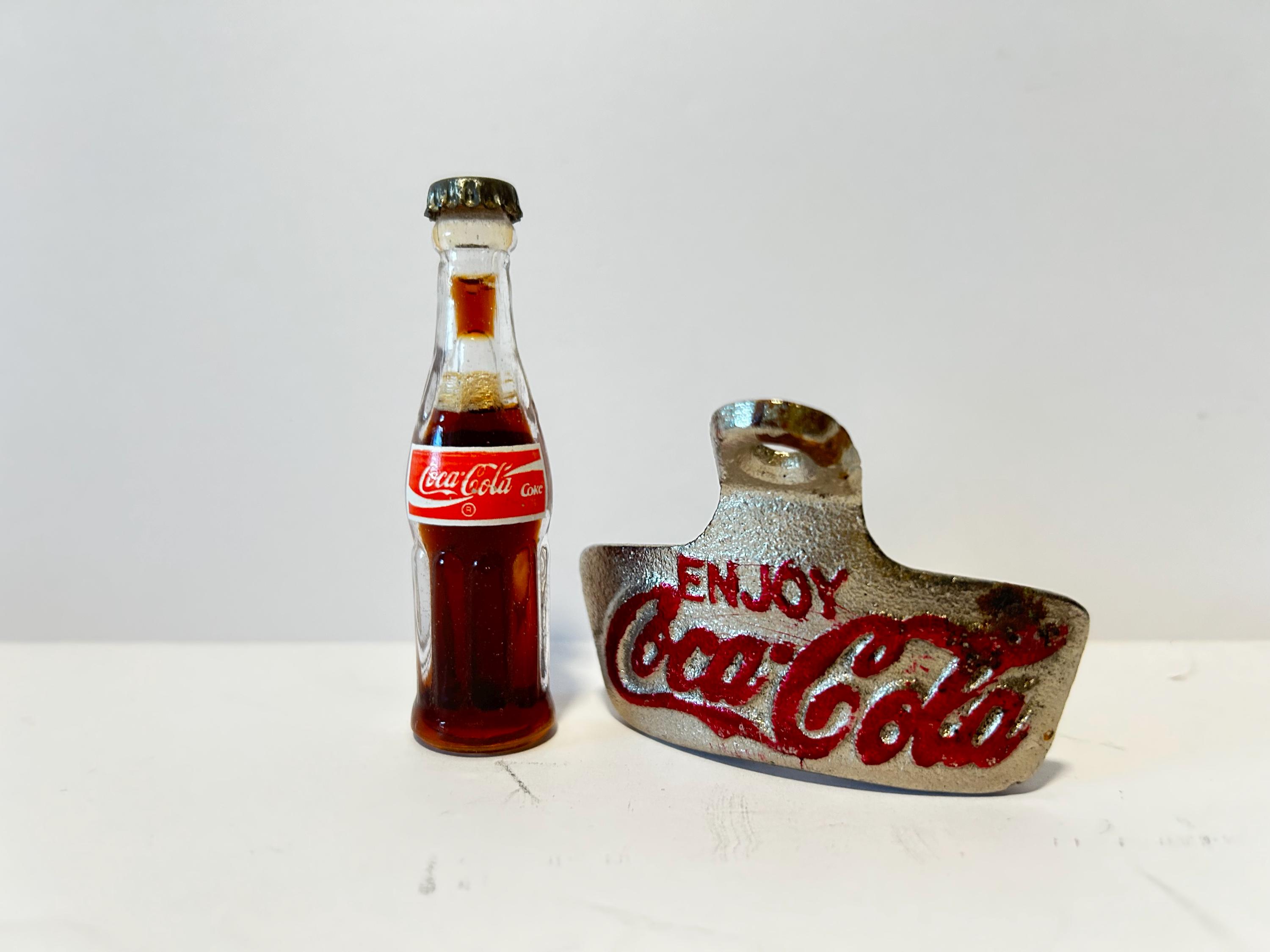 Vintage Coca-cola Mini Bottle&metal Wall Bottle Opener Set | Coke