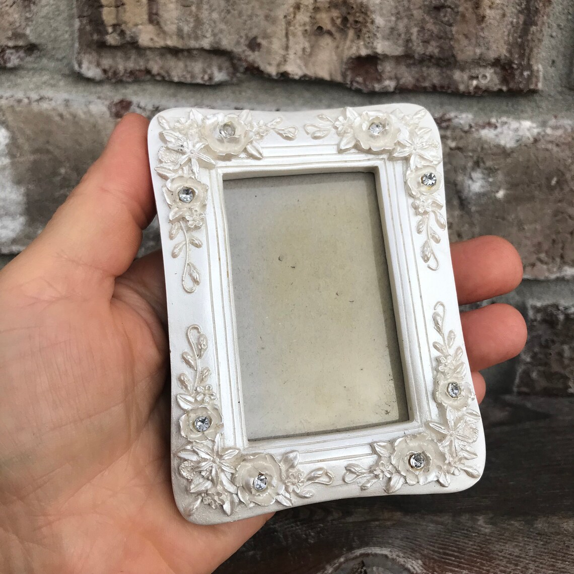 Wedding mini picture frame 2x3 Pearly White ornate Etsy