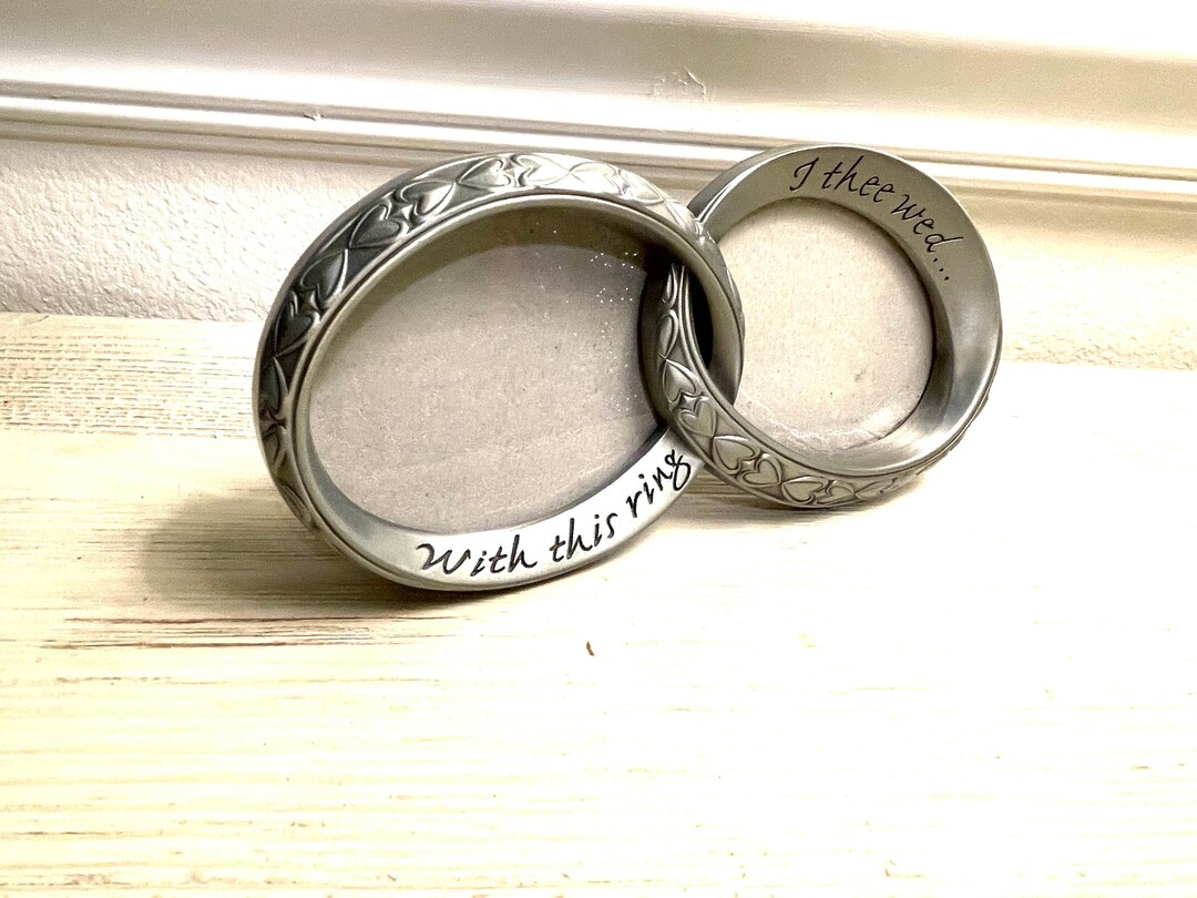 Lovely Small WEDDING Double Ring Picture Frame 2.5
