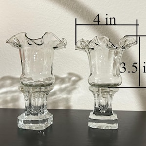 Vintage Ruffled Glass Candle Shades: Hurricane Lamp Replacement, Set of 2