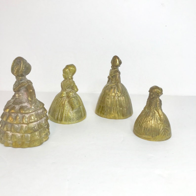 Lady Bell brass figurines Antique English Ladies Bell Clapper Etsy
