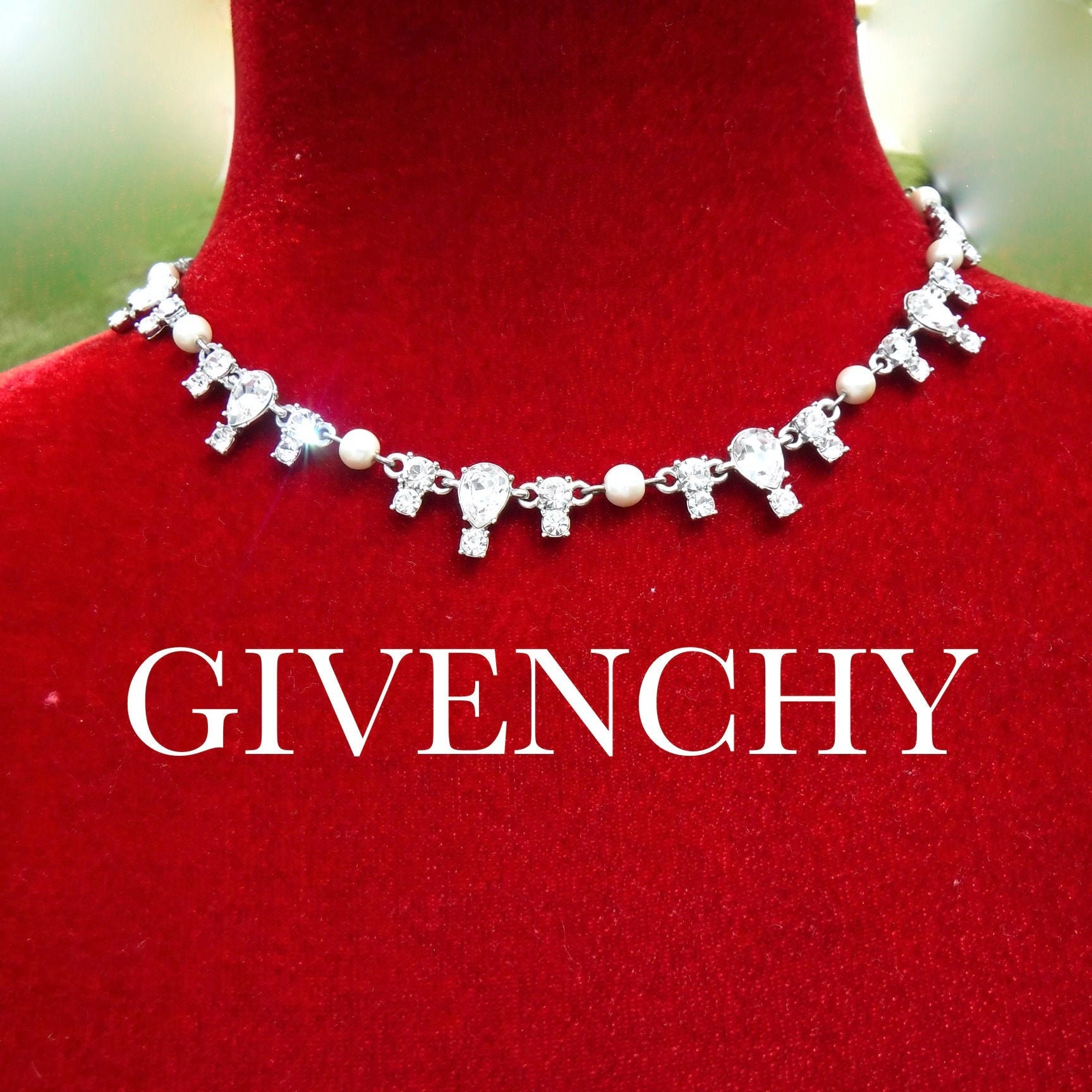 Vintage GIVENCHY silvered choker necklace 15.53 | Etsy