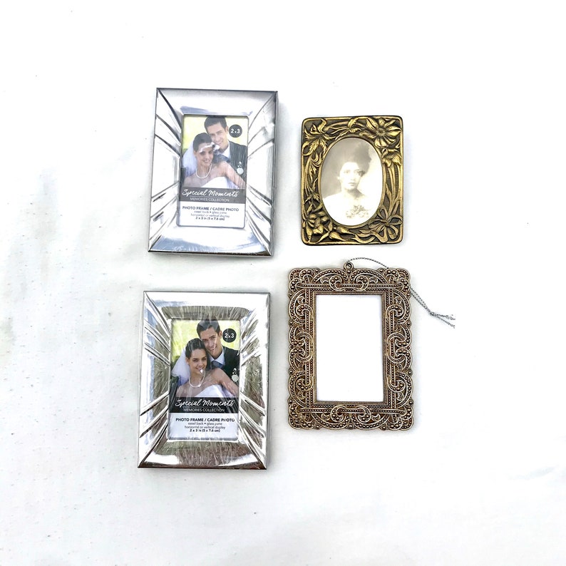 Silver mini picture frames 2x3 Memories Etsy