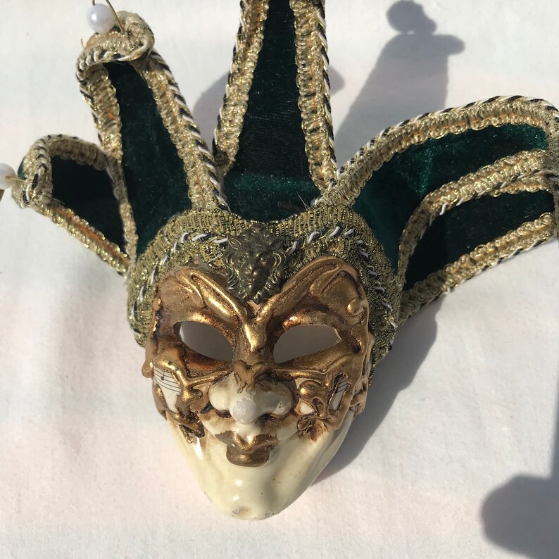Gold-Emerald Venetian Porcelain wall Masks Italian ...
