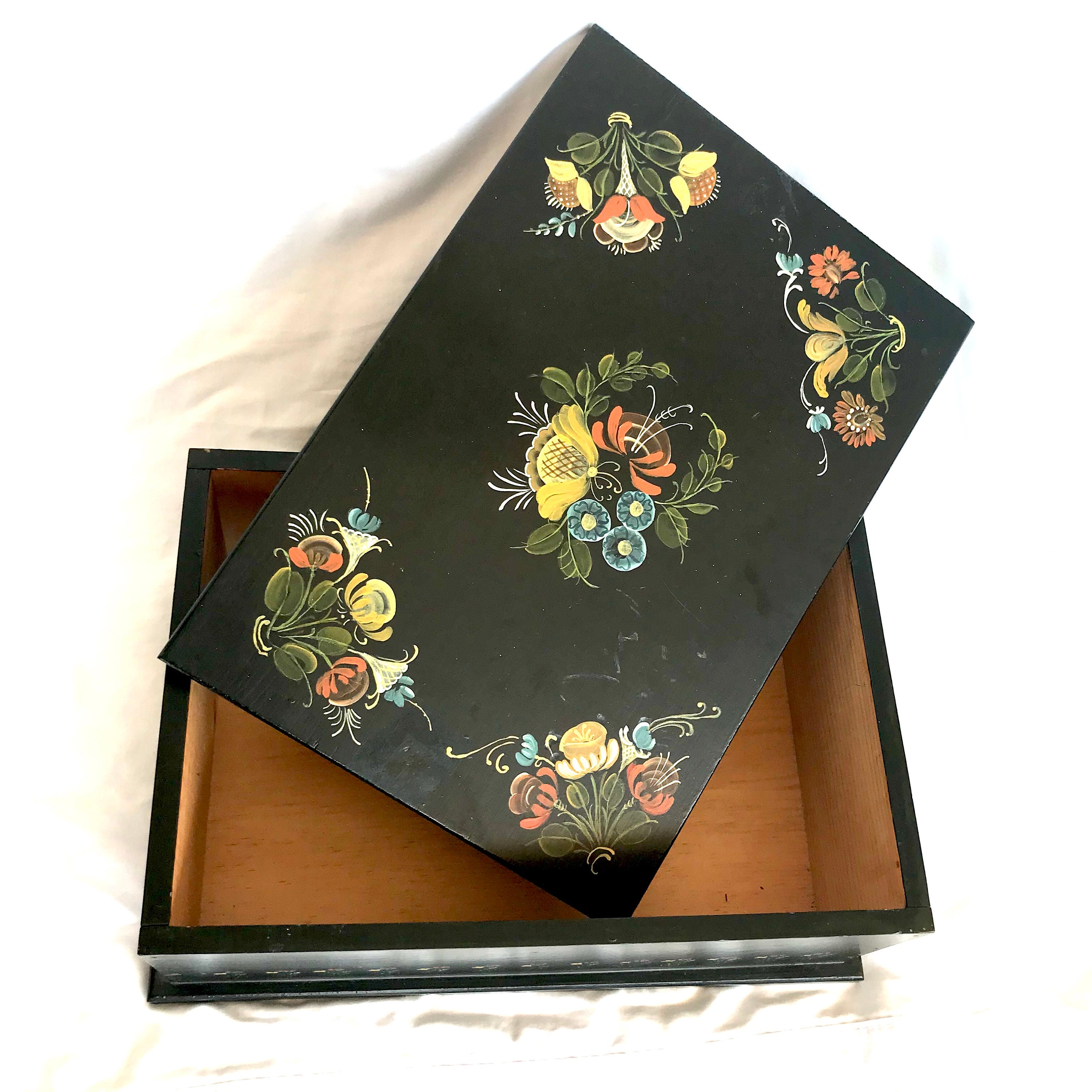 Large wooden box 9.5x16.5x6 Black wood large Etsy