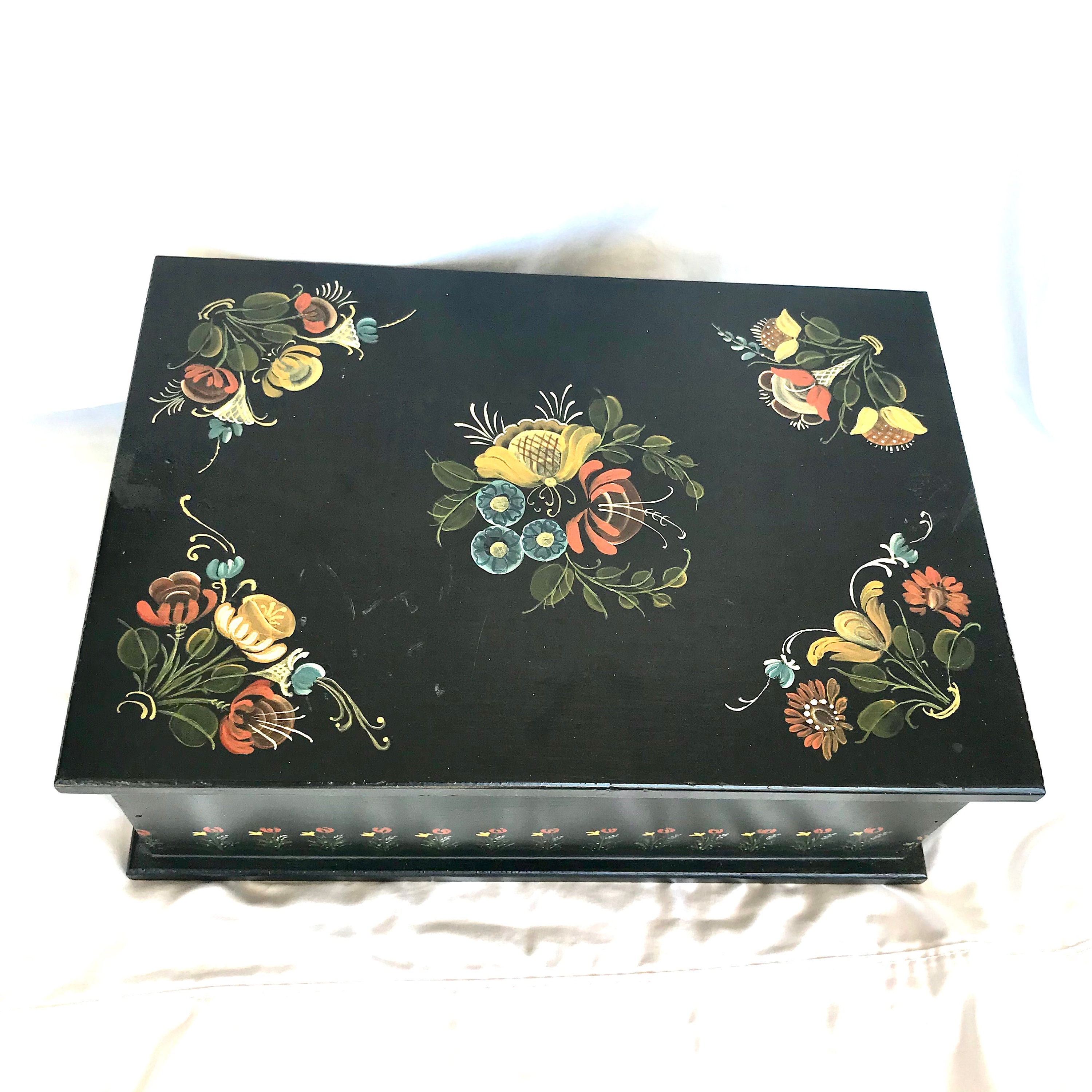 Large wooden box 9.5x16.5x6 Black wood large Etsy