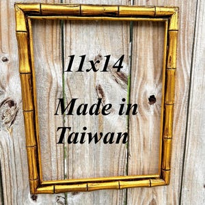 Vintage Gold Bamboo Picture Frame 11x14 - Hollywood Regency Decor