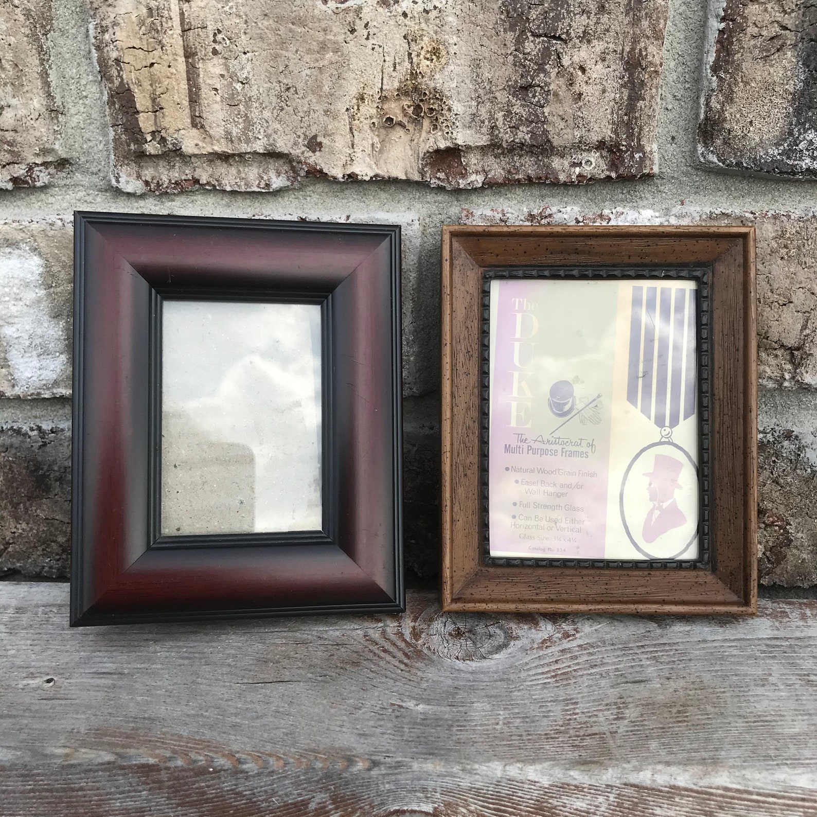 Mini picture frame Wood grain finish vintage frame 3 1/4 Etsy