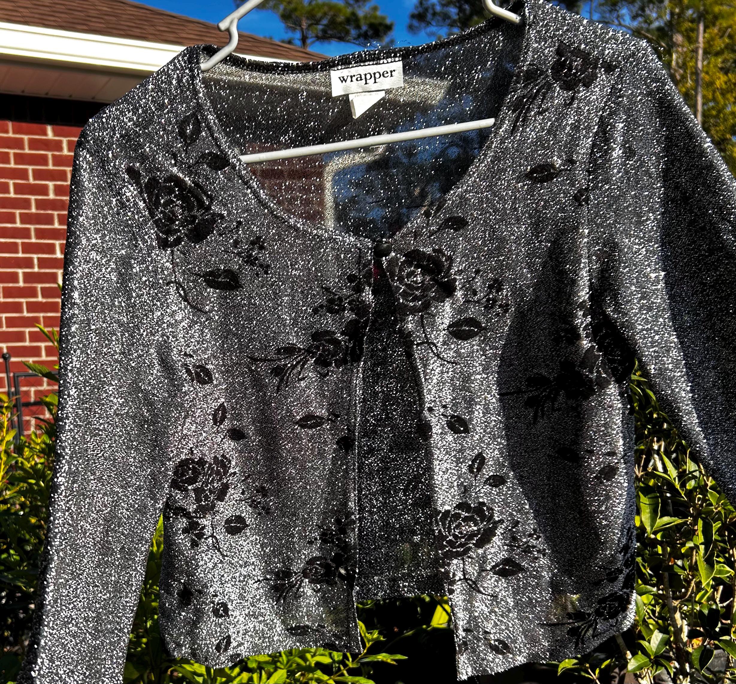 Sparkle Silver Sheer Cardigan - Etsy