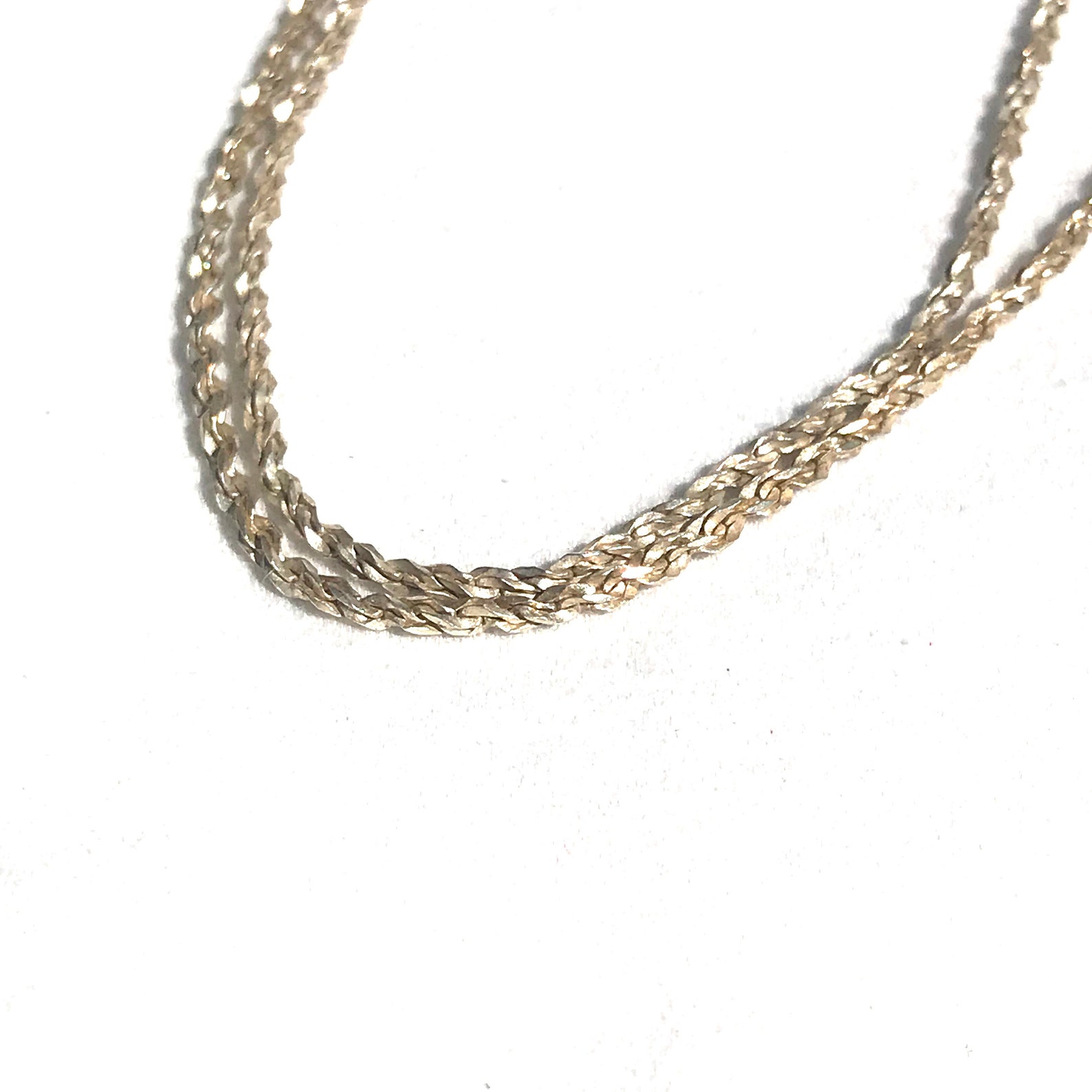 Silver long chain necklace twisted laser cut Chain 30L Etsy