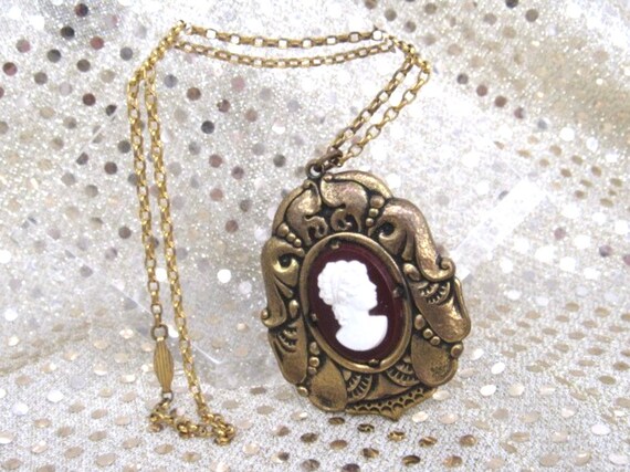 Ornate Brass Medallion With Cameo by Robbins Co. Attleboro - Etsy