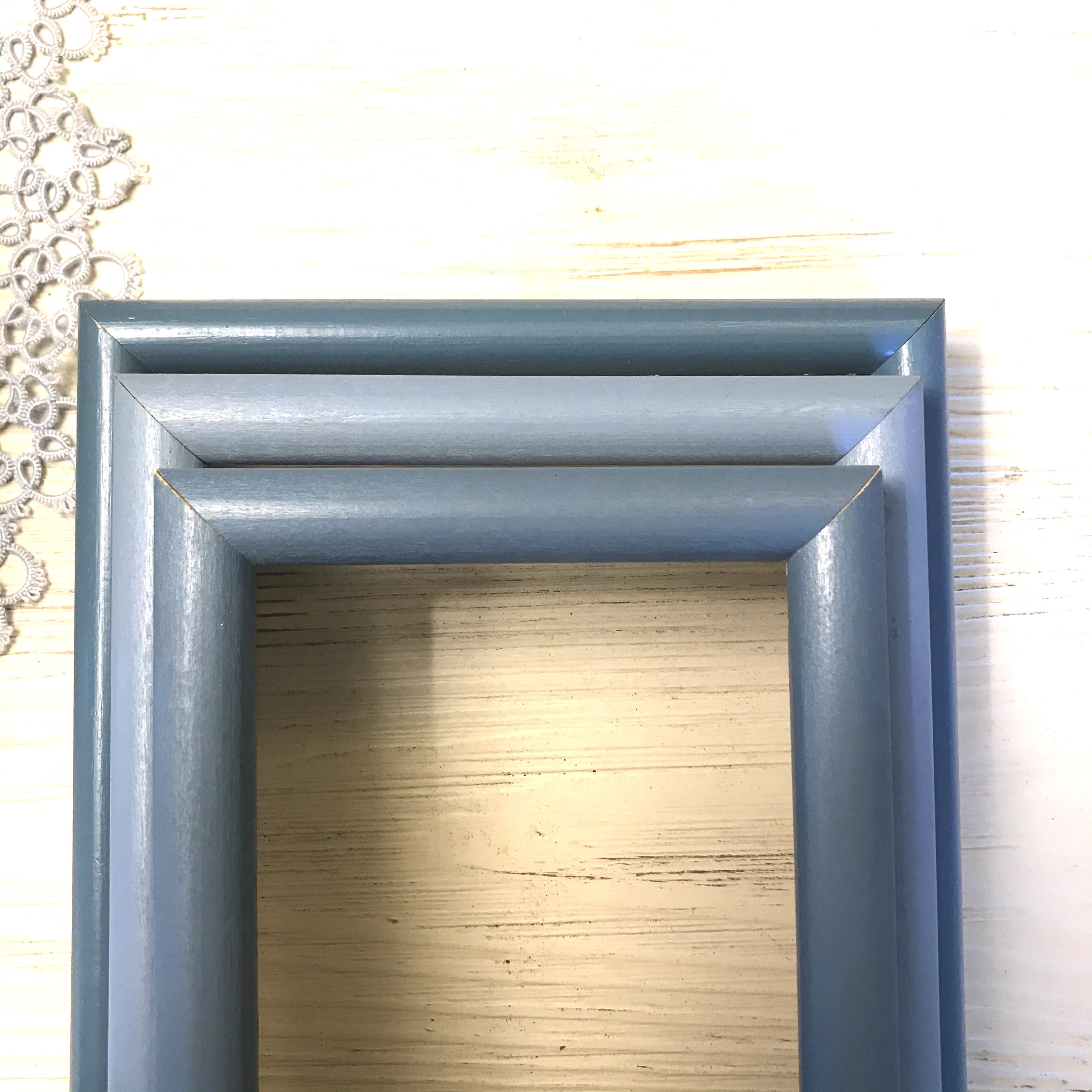 Wood blue frame Fine ART frames Blue solid wood small frames Etsy
