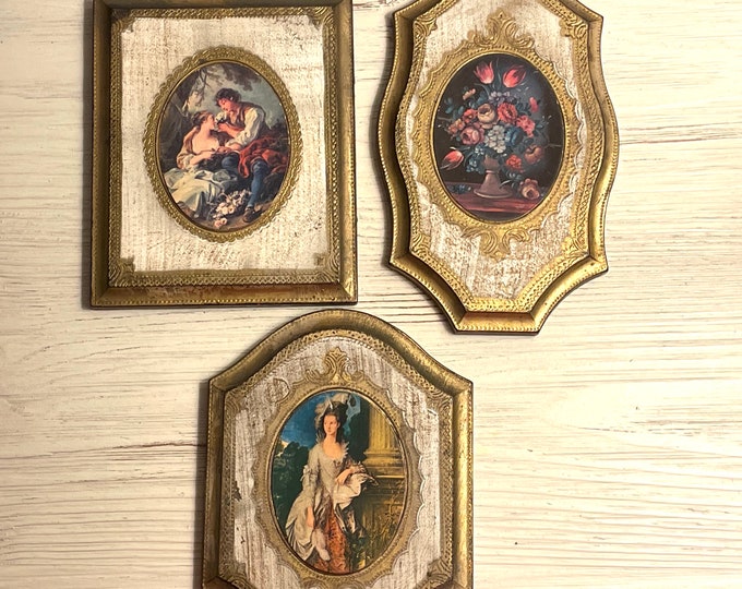 Lovely ITALIAN Victorian Florentine Wall Plaques Trade Mark Made in ...