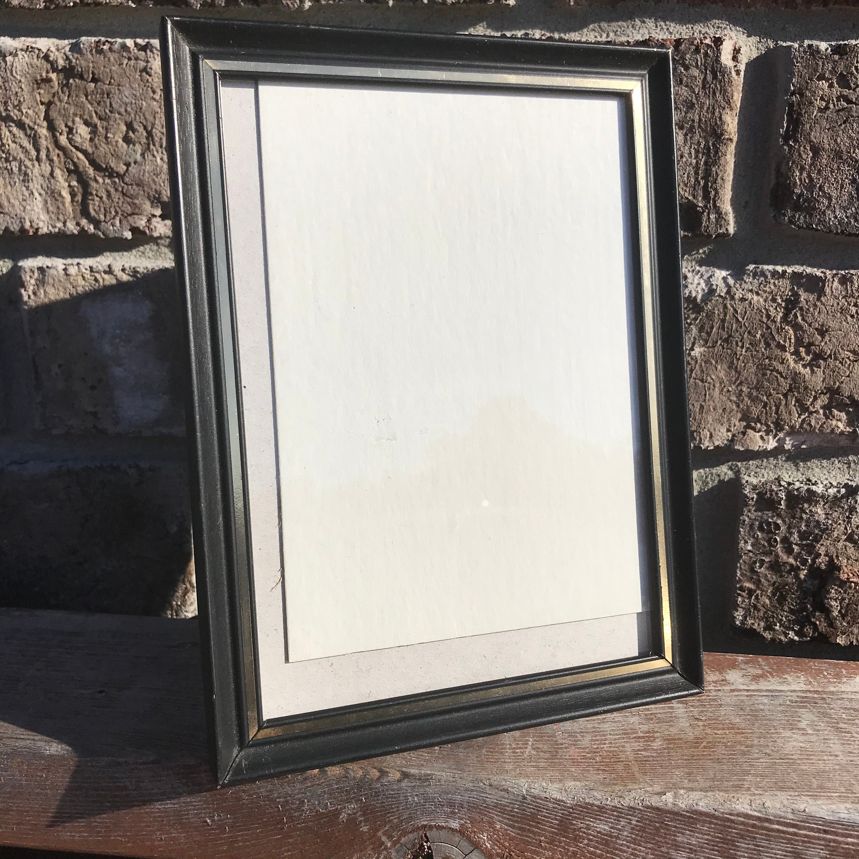 Black metal picture frame 6x8 Gold Trim black Etsy