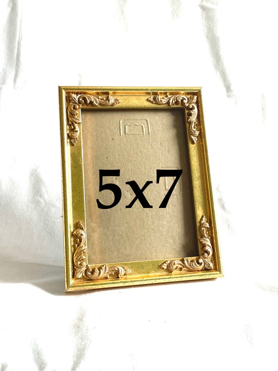 Lovely Gold Picture Frame 5x7 Vintage Wood Etsy